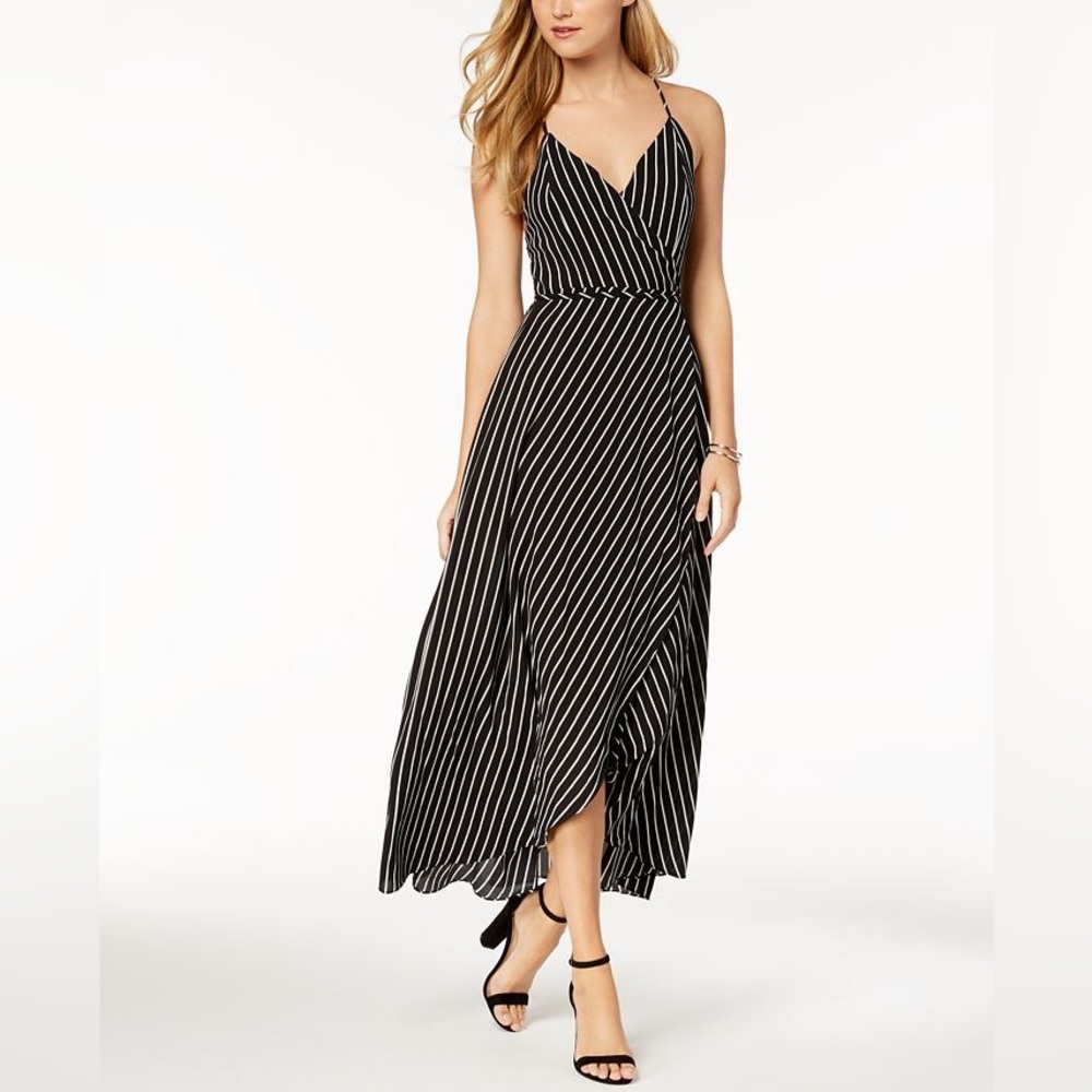 Bardot Striped Wrap Maxi Dress